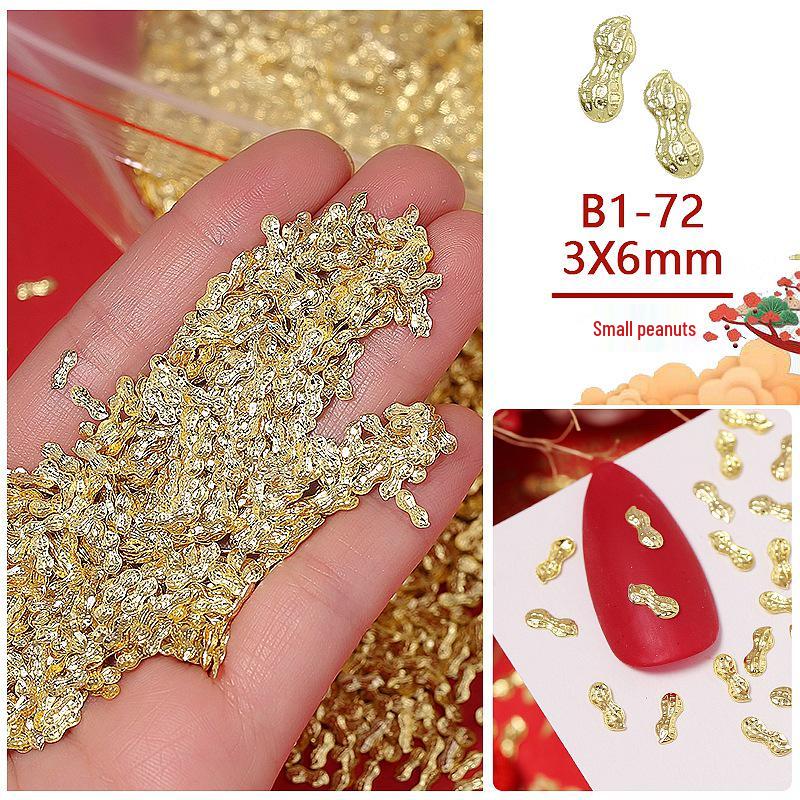 Fortune-Attracting Gold Nail Art Rivets & Coins for New Year