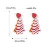European & American Christmas Glitter Heart Stripe Tree Acrylic Women's Dangle Earrings