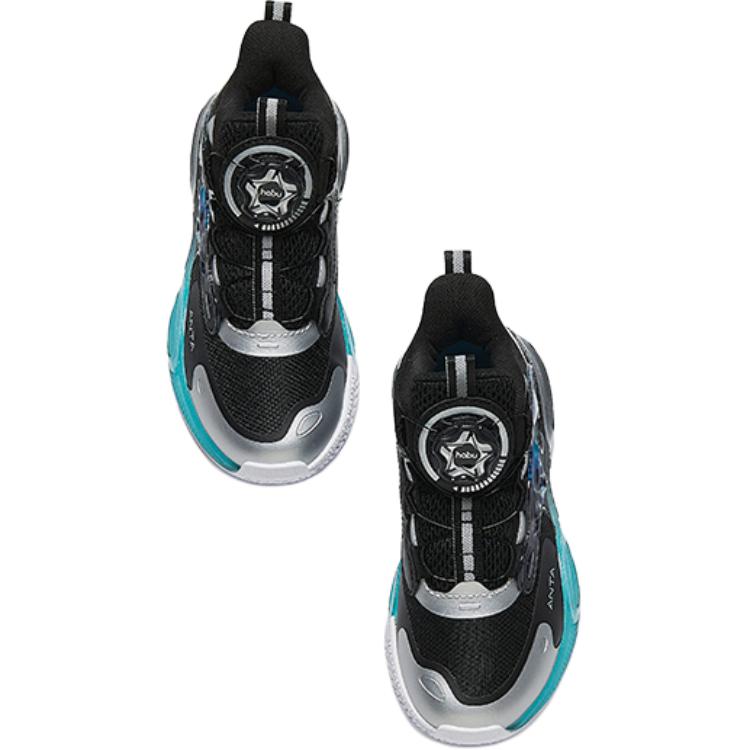 Anta Kids Asymmetrical Synthetic Leather Slip-On Rotating Buckle Non-Slip Wear-Resistant Mid-Top Basketball Shoes Kids basketball shoes 312449951-3