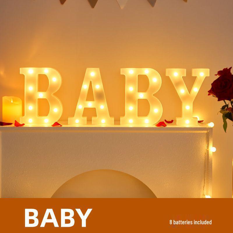 LED Happy Birthday Letter String Lights with Love Heart Props for Romantic Atmosphere and Event Decor