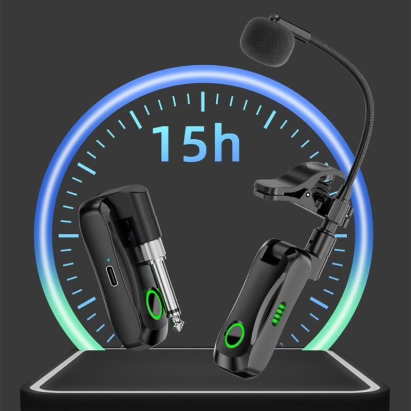 User Friendly Wireless Microphone for Instrument with Automatic Pairing and Clear Sound for Enthusiasts & Professional