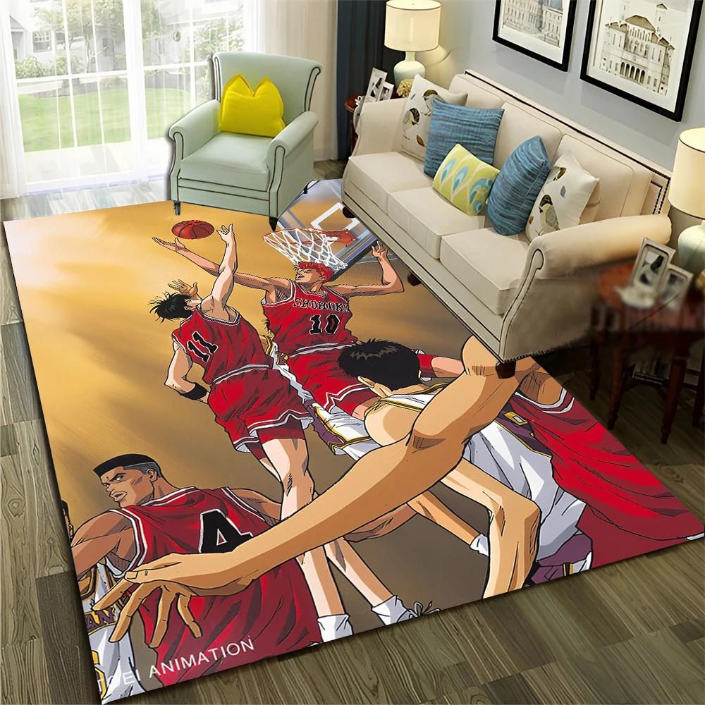 3D Basketball Anime Slam Dunk Cartoon Carpet Rug for Home Living Room Bedroom Sofa Doormat Decor,kid Area Rug Non-slip Floor Mat