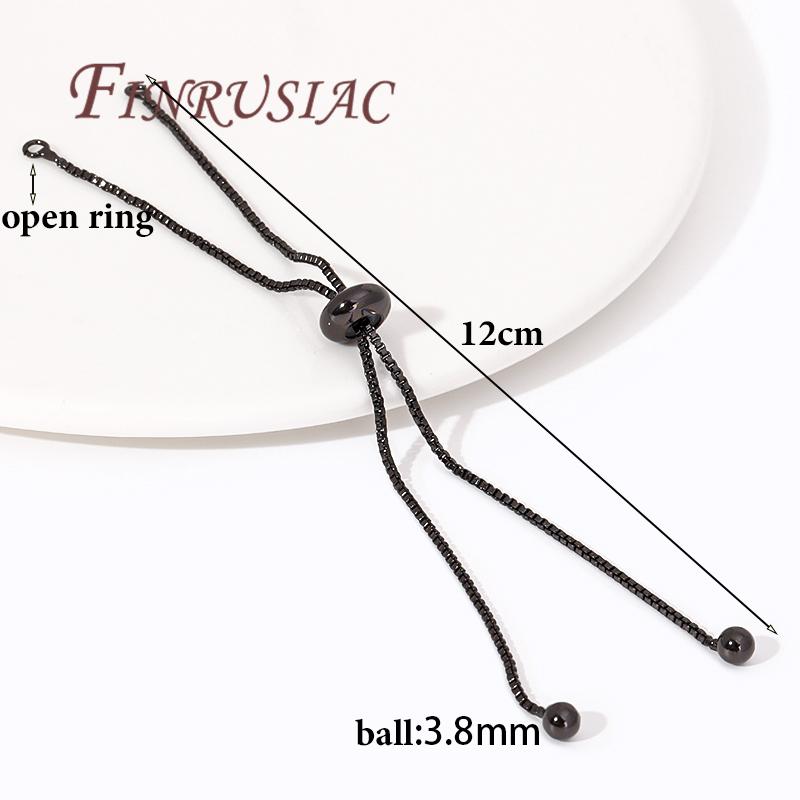 

Multi Styles 18K Gold Plated Box Chain Adjustable Bracelet Connectors with Silicone Insert Beads For DIY Jewelry Making Supplies 2 Pieces