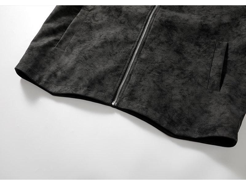 Men's American Retro PU Leather Stand Collar Motorcycle Jacket - Winter Style, Padded, Loose Fit, Versatile and Casual.