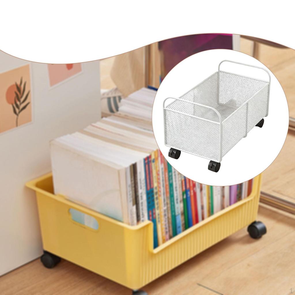 Rolling Book File Cart Organizer Easy To Use Portable Durability Utility Storage Under