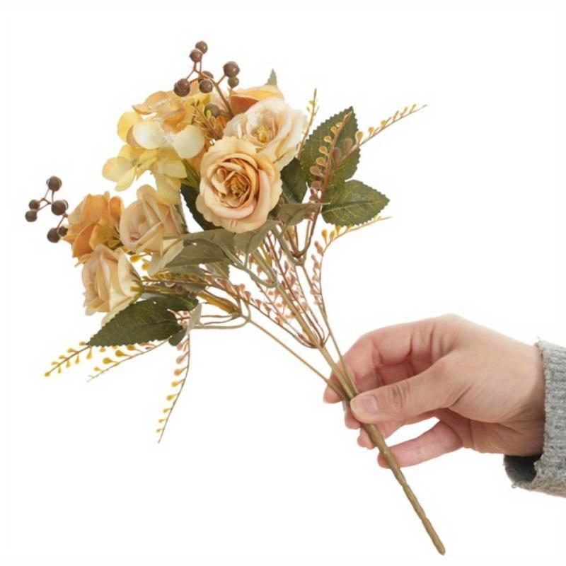 1Pc Artificial Flowers French Rose Small Bunch Flowers for Outdoor Patio Garden Wedding Home Decor Accessories