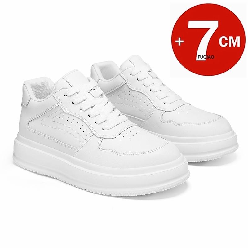 7CM Height Increasing Casual Shoes for Men & Women Leather Breathable Comfortable Elevator Sneakers Lightweight Fashion Sports