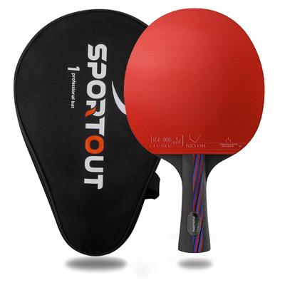 Sportout Ping Pong Paddle Professional Table Tennis Paddle with Case Table Tennis Racket for Advanced Training and Tournaments