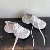 Mesh platform dad shoes women's summer 2025 new thin hollow breathable heightening lightweight casual sports shoes