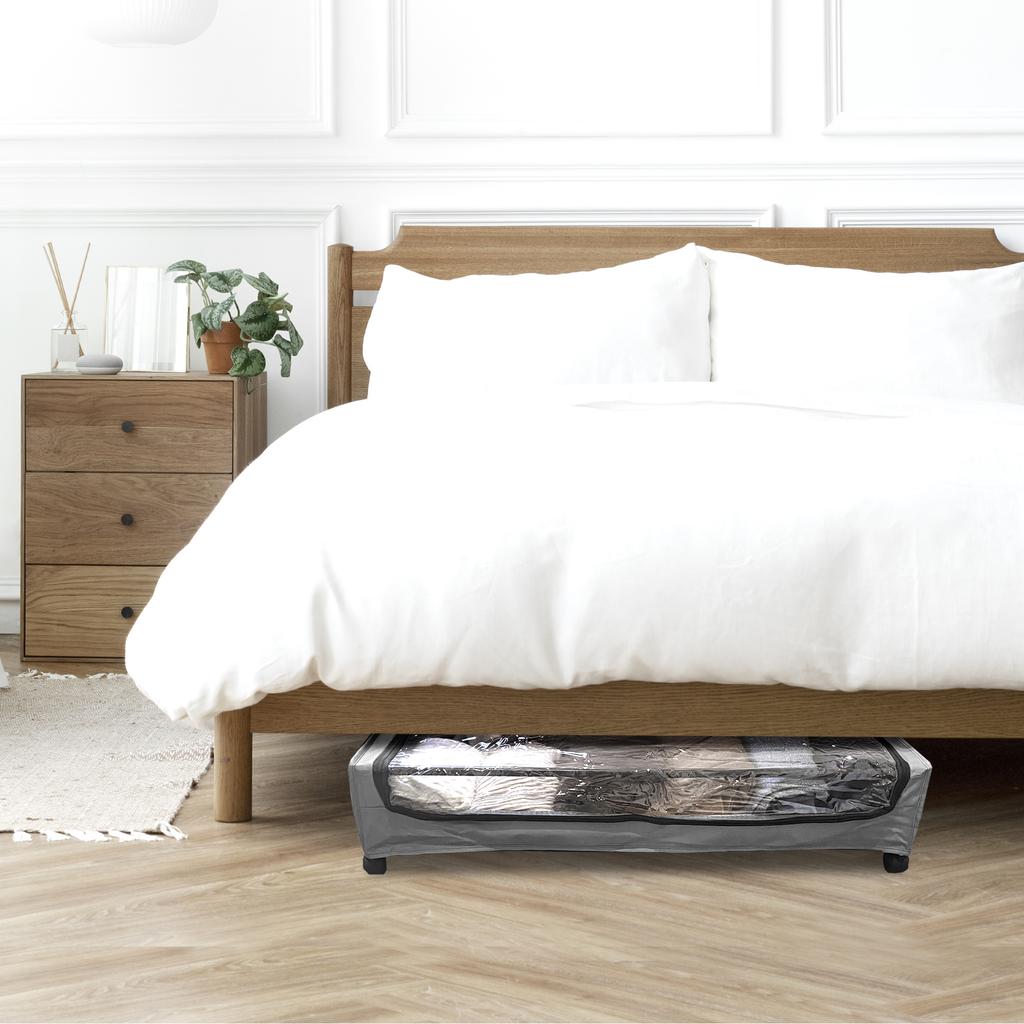Organizador Bajo Cama Square – Con Ruedas y Tapa Transparente – Plegable para Ropa y Zapatos – Nyana Home