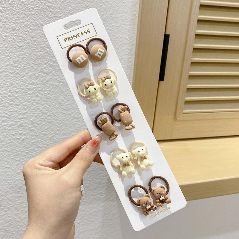 10-30PCS/Set, Cute Cartoon Animals, Hair Bands, Girls, Elastic Rubber Band, Headwear, Hair Accessories