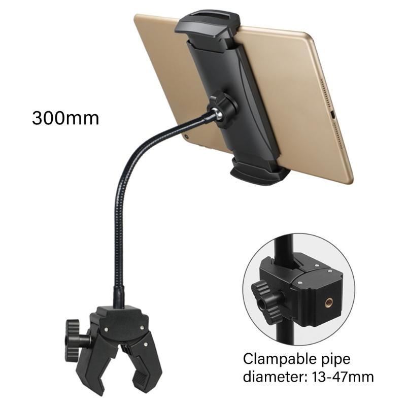 360 Rotating Adjustable Phone Tablets Holder Stand Clamp Mount For Desk Gym Live Streaming With Flexible Hose