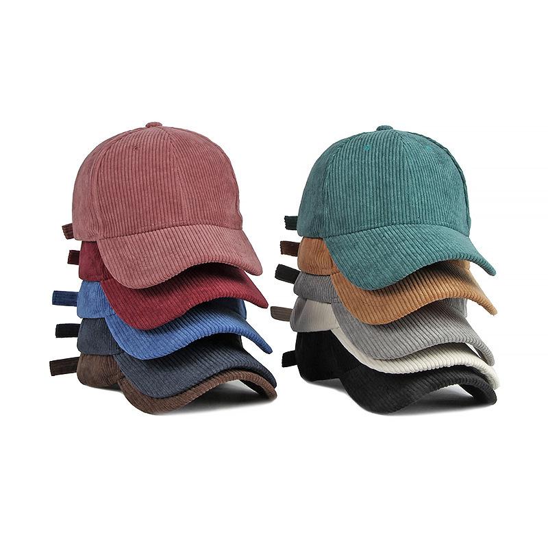 Unisex Korean Style Corduroy Duckbill Hat: Casual Retro Baseball Cap for Autumn & Winter