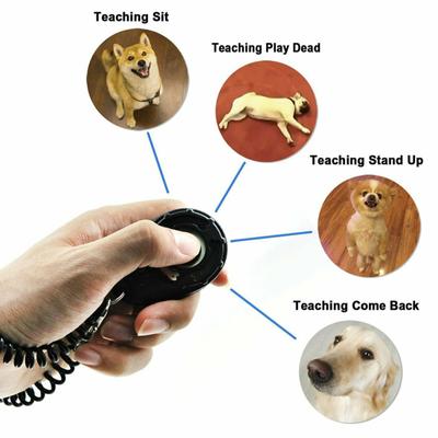 Pet Trainer Oval Shape Elastic ABS Dog Training Clicker for Outdoor