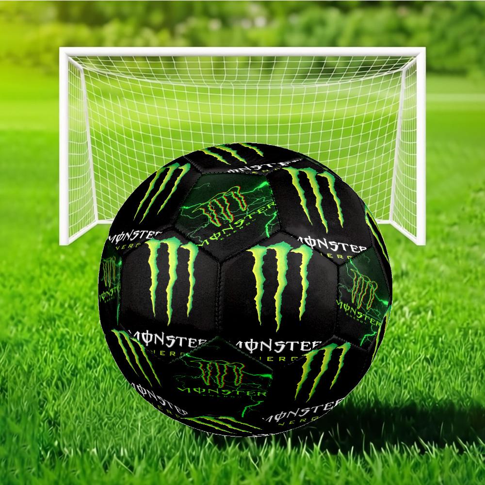 Powerful Energy Drink Logo Soccer Ball Size 5 Soccer Ball, Machine-stitched, Durable, Suitable for Training and Matches Fan Gift