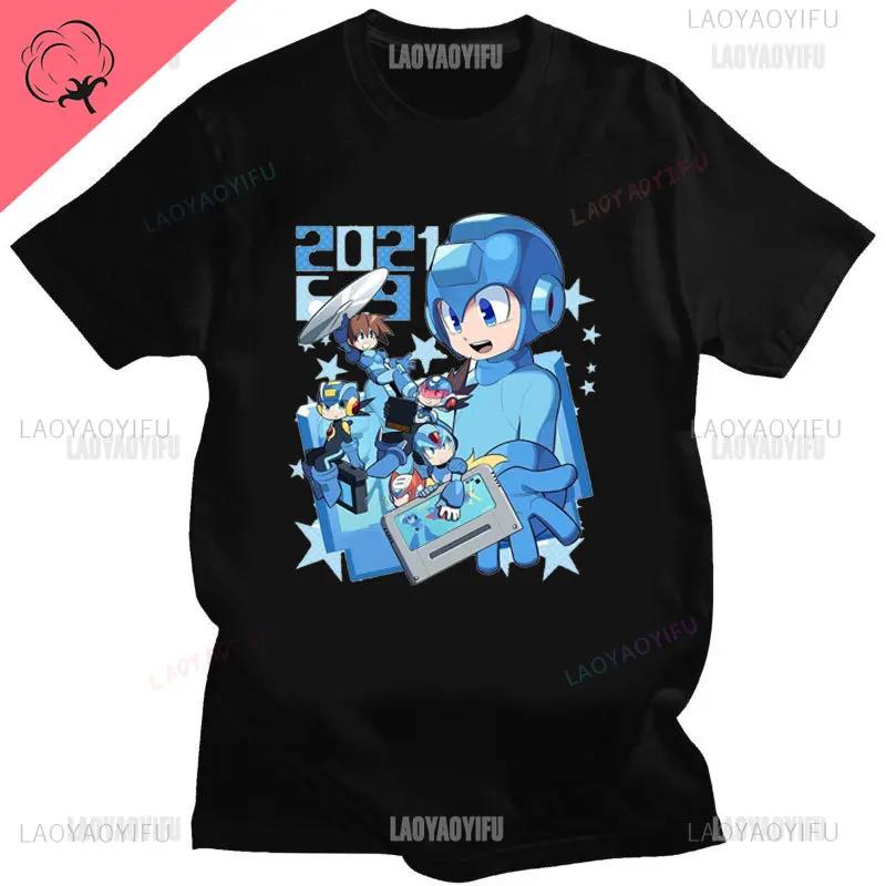 Official Megaman Player Select Men'S T-Shirt Mega Man Video Game Men Printed Tee Fashion Summer Cotton Casual Men'S Gift T Shirt
