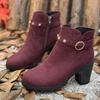 Plus Size Rivet Retro Martin Boots - Women's Autumn/Winter 2025 Chunky Heel Short Tube British Style.
