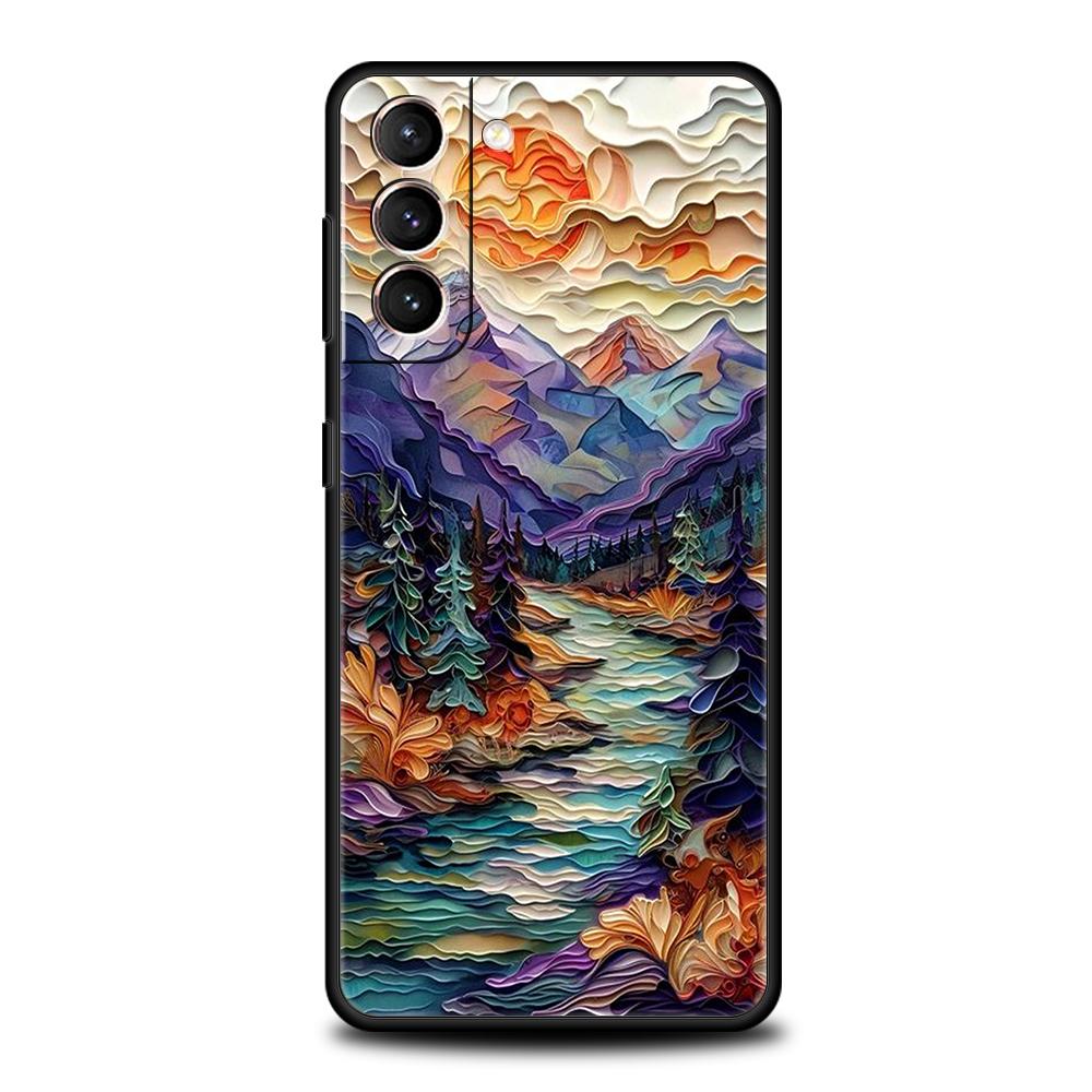 

Landscape Painting Case for Samsung Galaxy S24 S23 S22 S20 S21 FE Ultra S10 S10E S9 S8 Plus 5G Silicone Shockproof Phone Cover S21 FE 5G