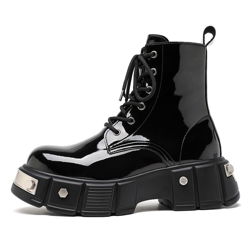 

Мужские ботинки мартин 2024 весна и осень на толстой подошве с увеличением роста, средней высоты, суперхит, американские ботинки, популярные ботинки-локомотивы 33988-R 46 чёрный