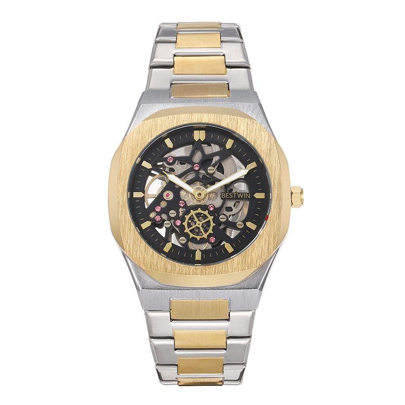 Modische Legierungsuhr Herrenuhr BESTWIN Hohl Schmetterlingsschließe Herren-Quarzuhr