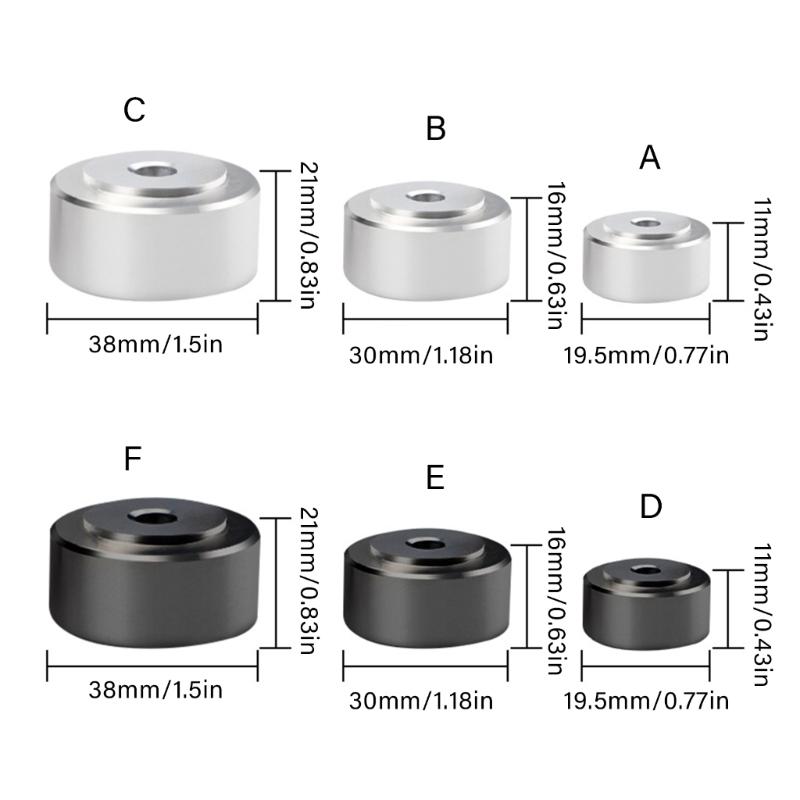 4Pcs HIFI Speaker Spikes Stand Feet Pad Aluminum Alloy Isolation Feet with Multiple Size for Various Sound Devices