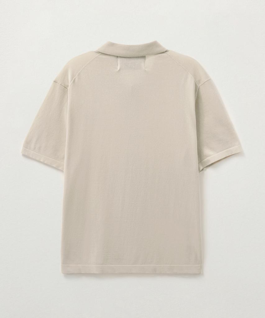Satur Lightweight Collar Half Cardigan Oatmeal