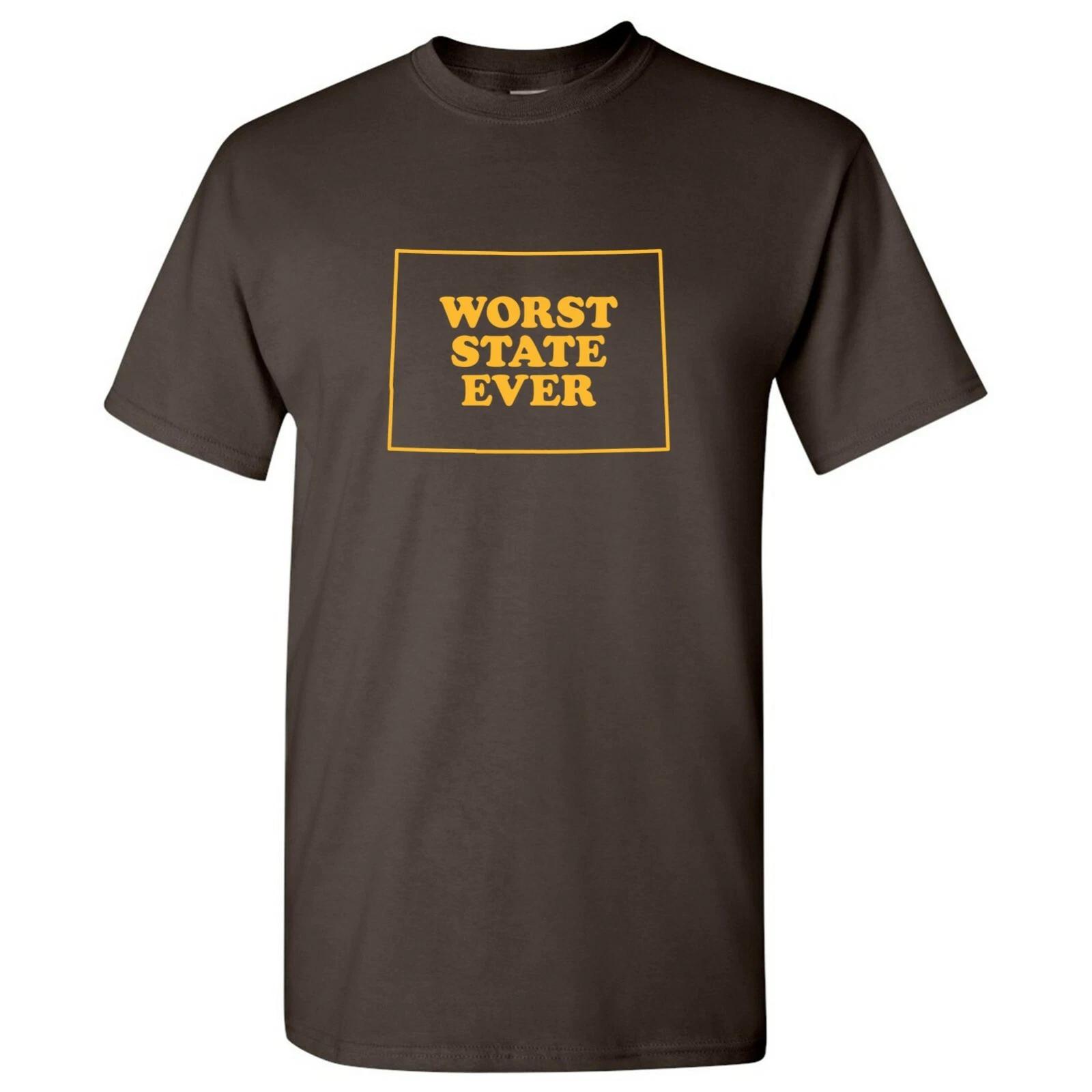 Colorado Worst State Ever- Sports Team Color Pride T-Shirt - Dark Chocolate S