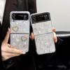 Pearl Bow Samsung ZFlip7 & ZFold8 Foldable Phone Case - Bowtie Drip Glue INS Style for Women