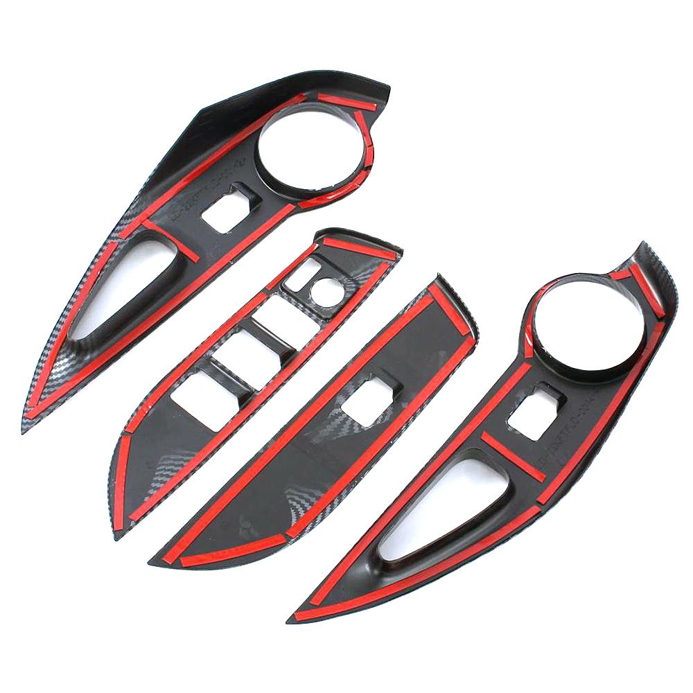 For Toyota Corolla Hatchback 2023 Window Lift Switch Panel Frame Cover Trim Interior Accessories Carbon Decor