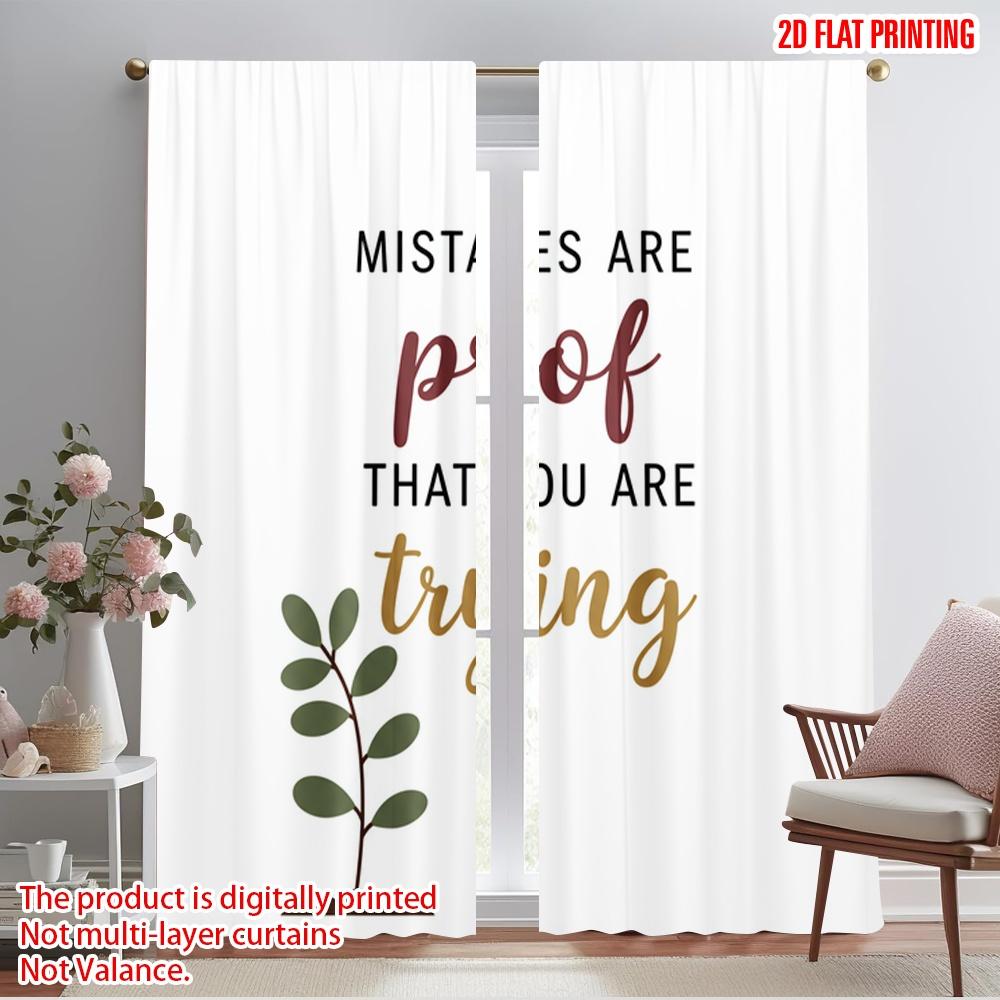 2pcs 2D flat printing Party Curtain Mistakes are proof you trying Polyester Without Electricity Family Party Perfect for Living
