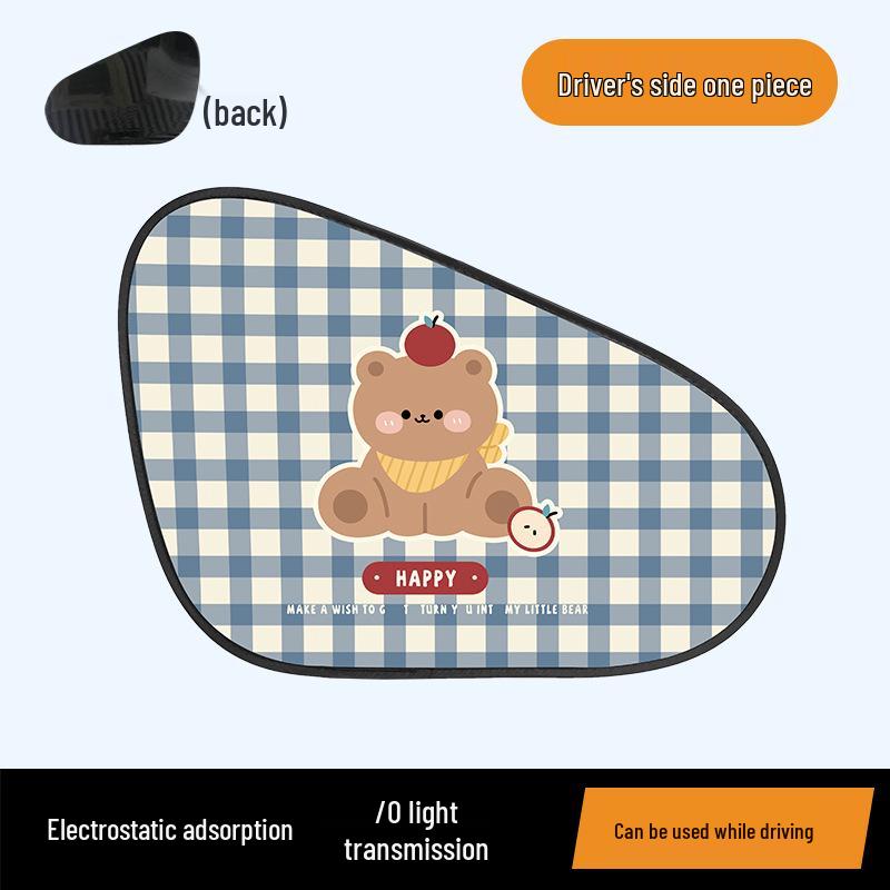 Elektrostatische Auto Zonnescherm - Schattig Beer Ontwerp voor Baby Warmtebescherming & Isolatie