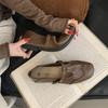 Retro flat-bottomed buckle with shallow mouth single shoes women's autumn new small leather shoes British Mary Jane shoes