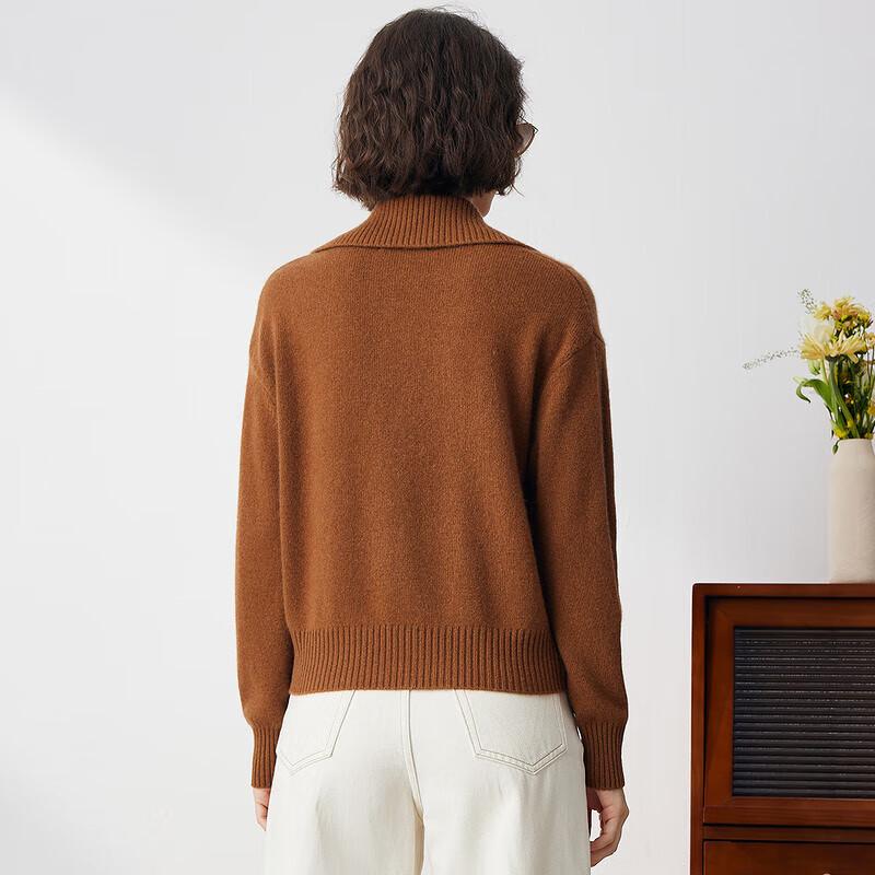 Kommon Boca Women's Full-Zip Cashmere Cardigan Sweater