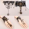 Model Gothic Steampunk Lace Cuff Arm Bracelet With Ring Black Accessories For Woman Gifts