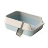 Cat Litter Box Open Top Kitten Potty Toilet High Sided Tray Green