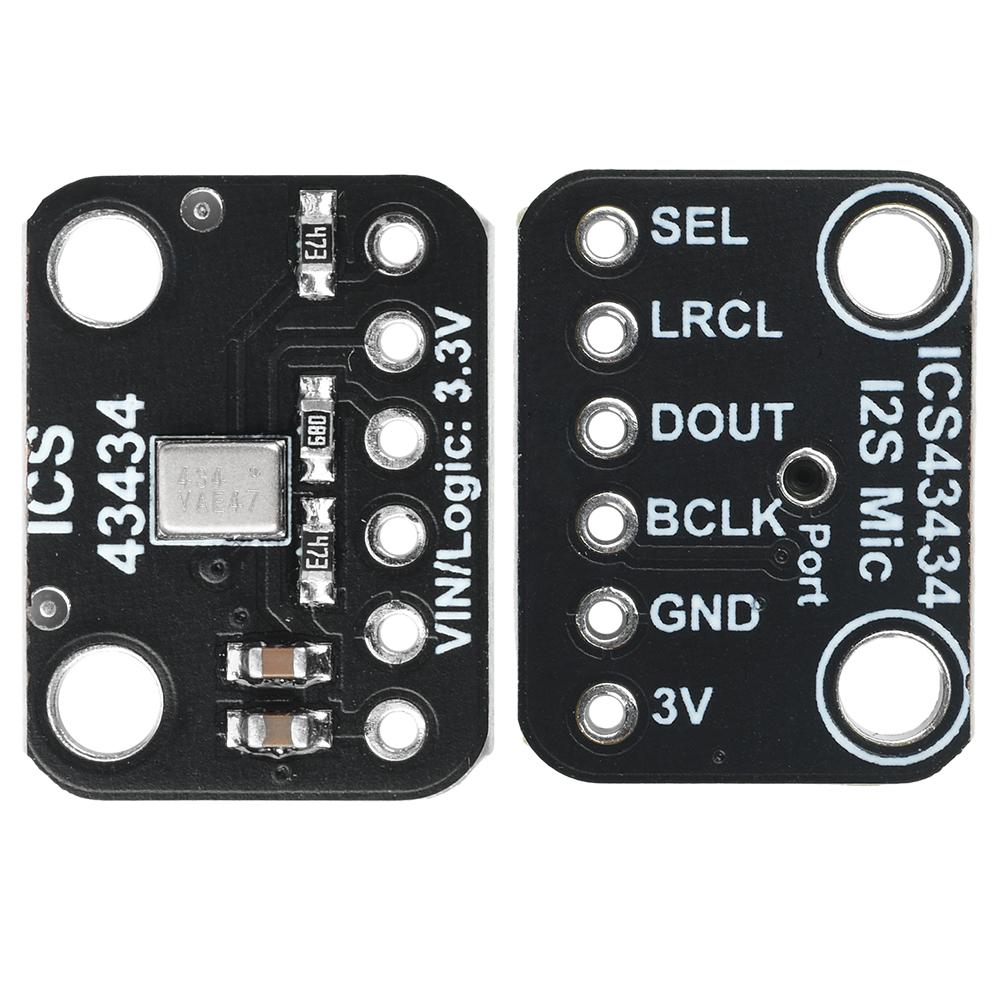 ICS-43434 I2S MEMS Microphone Module With Pins DC 1.5V-3.6V Low-Pass Filter Module High Signal-to-noise Ratio 65dBA SNR