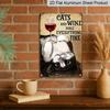 2D Flat 1pc, Cats and Wine Make Everything Fine, Metal Aluminum Sign, Size(8"X12"/20Cm*30Cm) Decorative Paintings/Room/Restaurant/Bar/Door/Garage