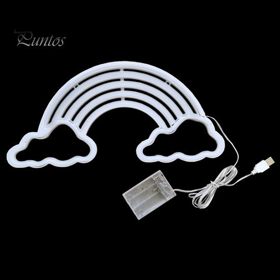 Rainbow Neon Sign LED Light USB/Battery Operated Non-Glaring Cloud Rainbow LED Neon Light Wall Art Decoration