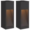 Solar LED Path Light 2 Pcs Black Cold Rolled Steel