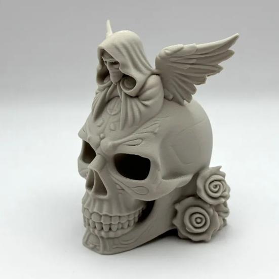 Rose Skull Figurine Demon Angel Wing Skull Statue Sculpture Halloween Holiday Party Home Office Desktop Decoration Ornament