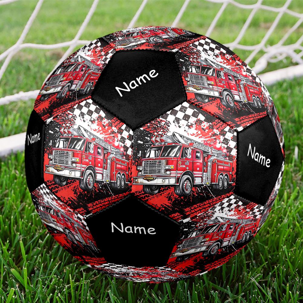 Custom Name fire truck Theme Size 5 Soccer Ball, Suitable for Both Indoor and Outdoor Matches, a Gift Suitable for Everyone.
