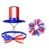 Independence Day Festive Goose Outfits with Bow Tie and Hat 250th Anniversary Goose Outfit for Outdoor Patio Yard Lawn Art