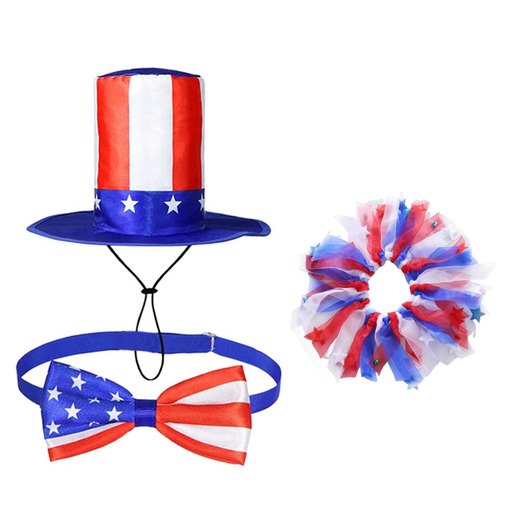 Independence Day Festive Goose Outfits with Bow Tie and Hat 250th Anniversary Goose Outfit for Outdoor Patio Yard Lawn Art