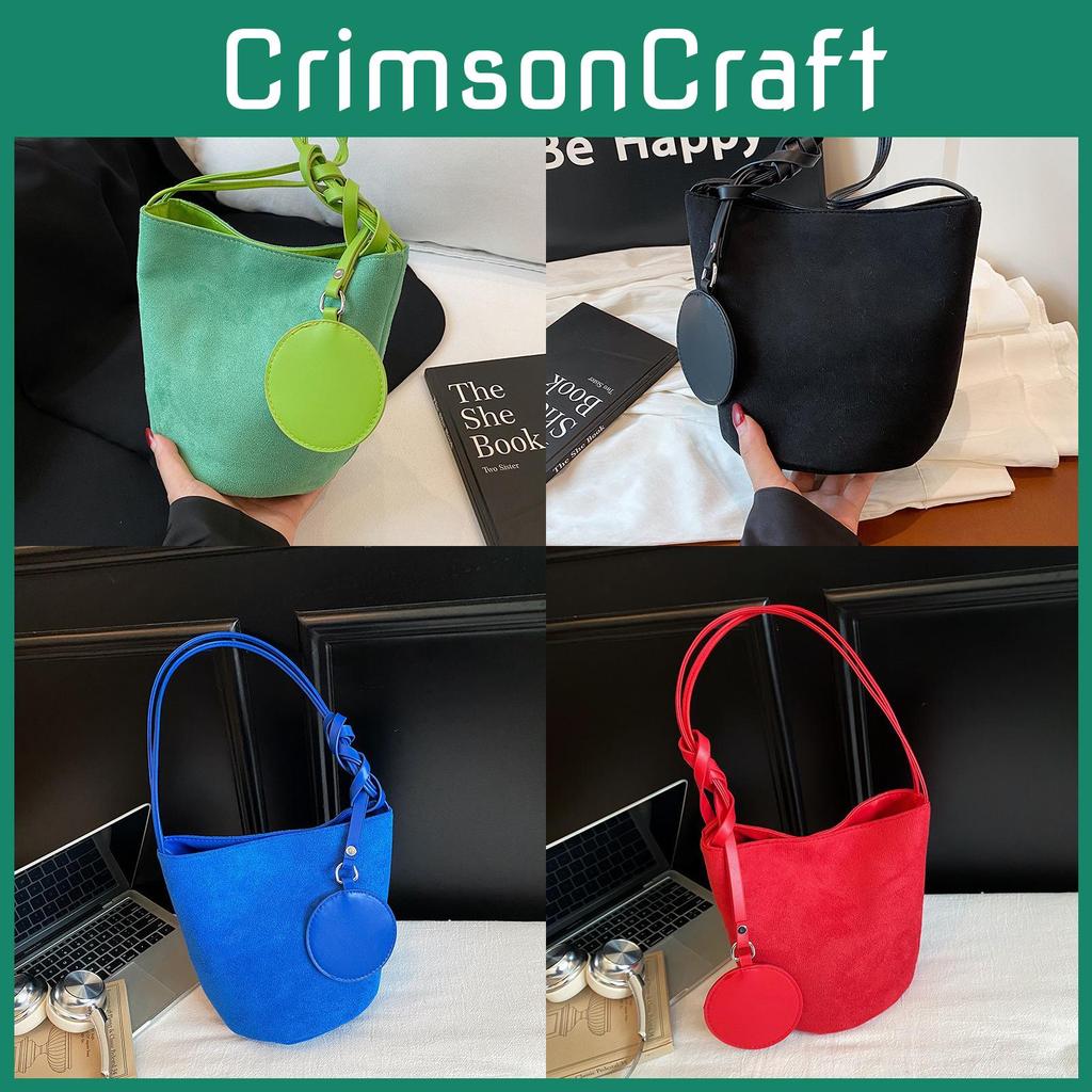 Minimalist Pu Water Bucket Shoulder Bag For Daily Use With Inner Pouch And Stylish Stitching