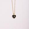 CARLIDANA Vintage Drop Oil Gold Plated Stainless Steel Heart Love Pendant Necklace for Women Initial 26 Letter Jewelry Gift