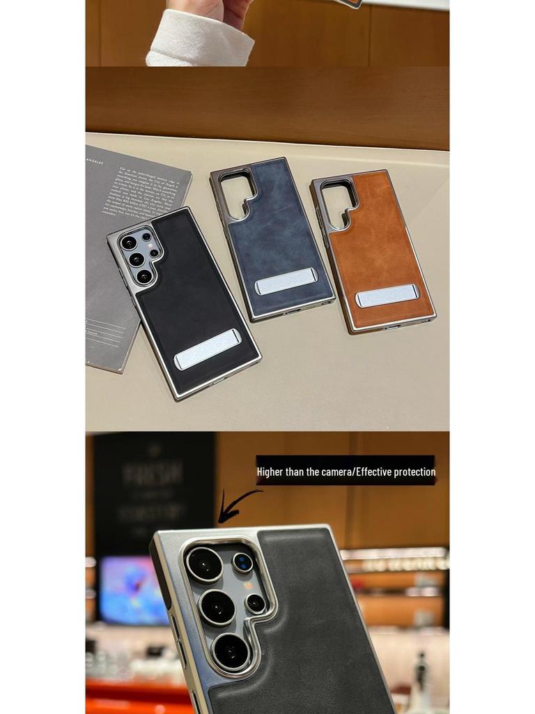 Drop-Proof Leather Case with Invisible Stand for iPhone 17 Pro Max