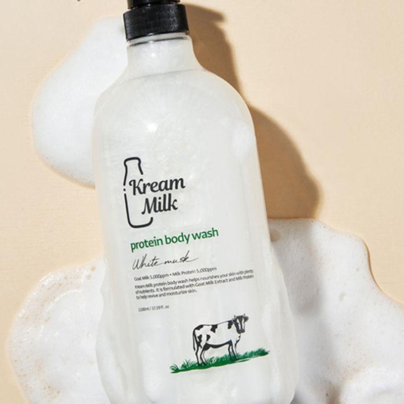 

KREAM MILK Protein Body Wash White Musk Scent 1100ml Protein Body Wash (White Musk)