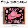 2D Disco Cowgirl Backdrop "Happy Birthday" Western Themed Photo Booth Background