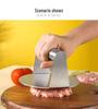Stainless Steel Square Patty & Steak Press - Manual Teppanyaki & Hamburger Tool
