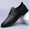 Fashion Casual Leather Oxford Shoes for Men Business Dress Shoes All-Match Comfortable Formal Dress Footwear Male Derby Shoes Sneakers
